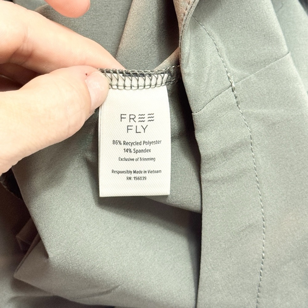 Free Fly Women's Breeze Dress L Sleeveless V-Neck Smokey Olive Drawstring Waist - Picture 4 of 9